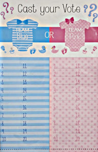 Gender reveal Is it a boy or girl? tally sheet